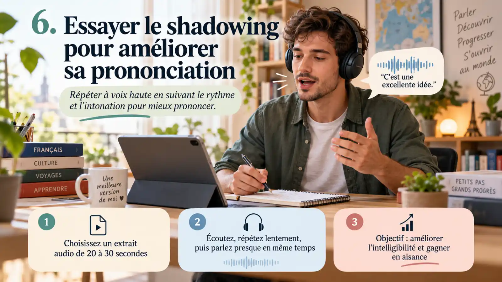 Essayer le shadowing pour améliorer sa prononciation