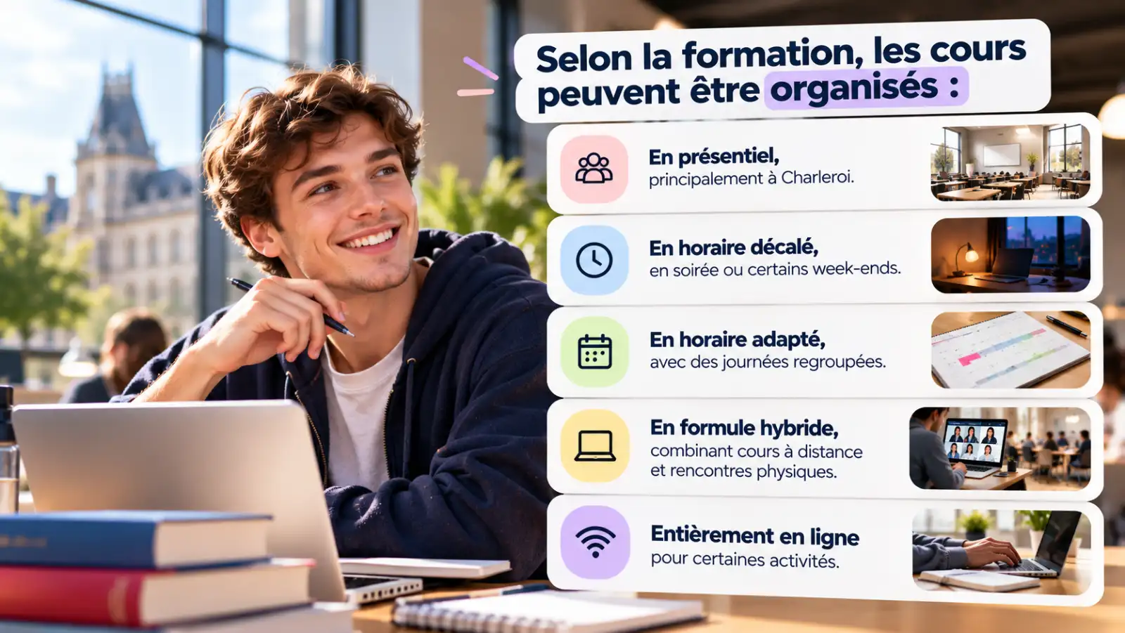 Les formations sont-elles disponibles à distance ou en horaire décalé