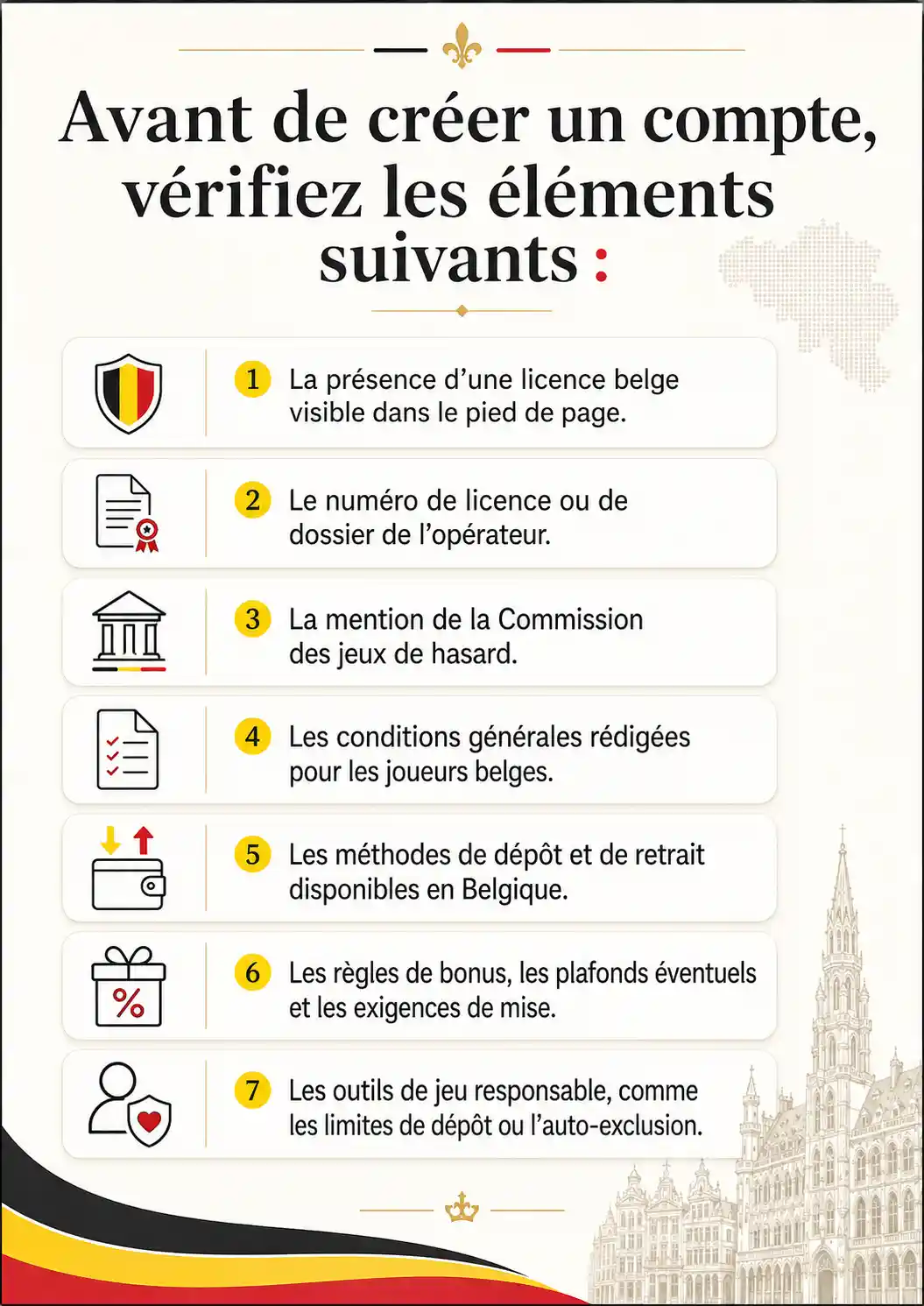 Avant de créer un compte, vérifiez les éléments suivants :