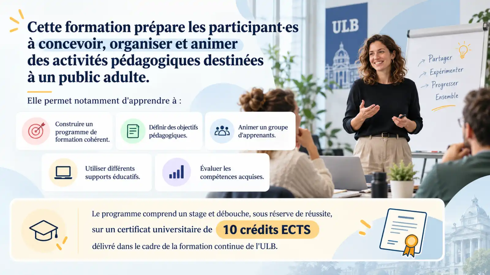 Formation universitaire de formateurs d'adultes avec l'ULB